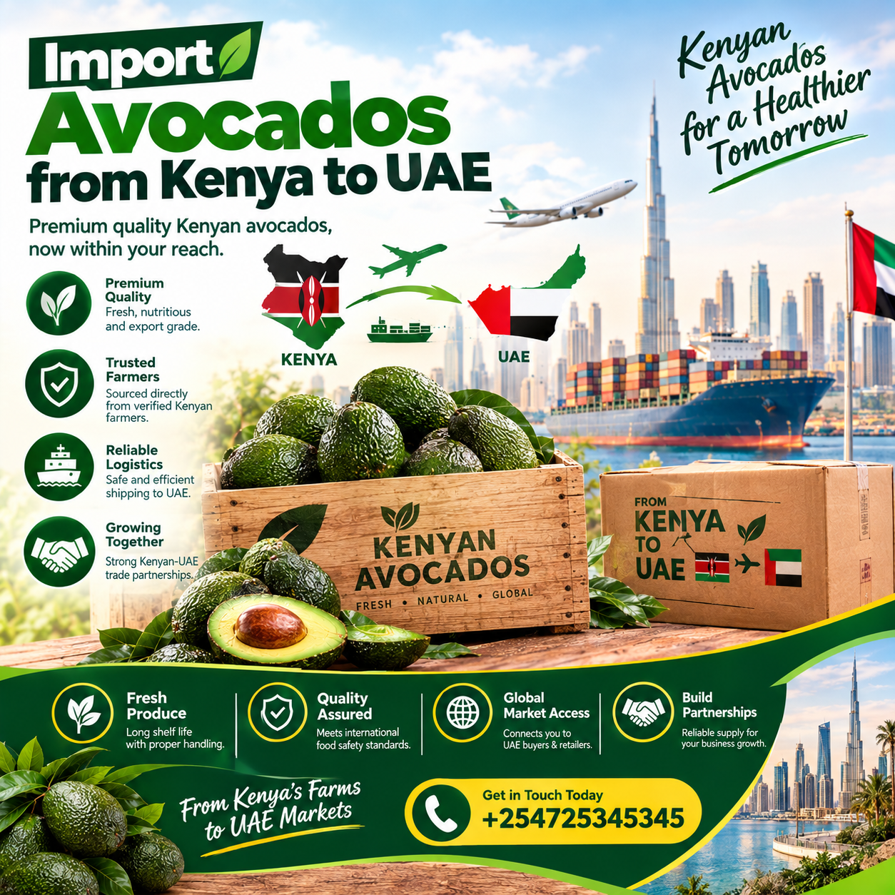 Import avocados from Kenya to UAE 